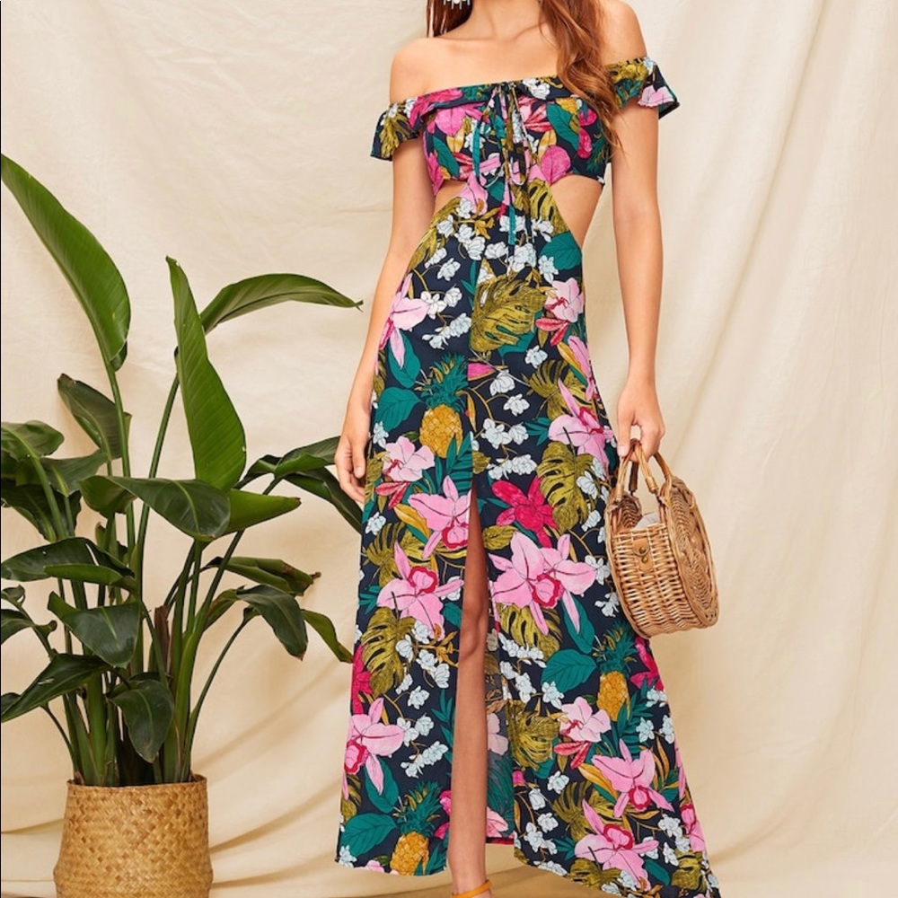 Floral cutout dress